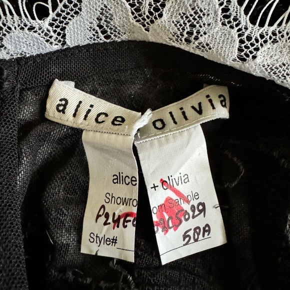 Alice & Olivia Carley Black and White sequins mini dress SZ Small - Picture 6 of 6